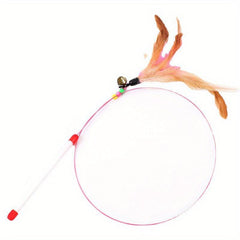Interactive Cat Teaser Fishing Pole Toy with Bell