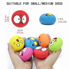 6 Pcs Squeaky Dog Toys Rubber Balls for Chewing & Teething Fun
