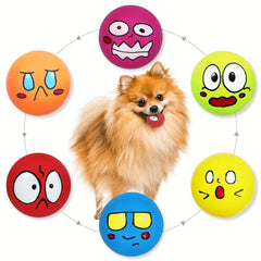 6 Pcs Squeaky Dog Toys Rubber Balls for Chewing & Teething Fun