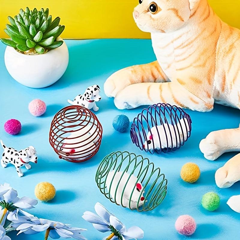 3pcs Colorful Spring Toy Set for Cats