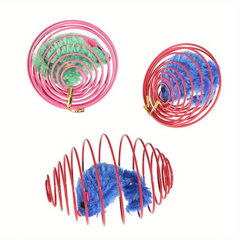 3pcs Colorful Spring Toy Set for Cats