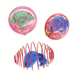 3pcs Colorful Spring Toy Set for Cats