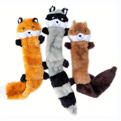 Plush Squeaky Fox Raccoon Squirrel Dog Toy