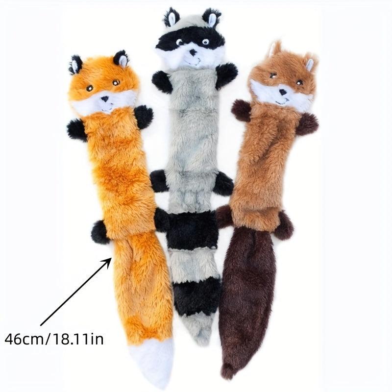 Plush Squeaky Fox Raccoon Squirrel Dog Toy