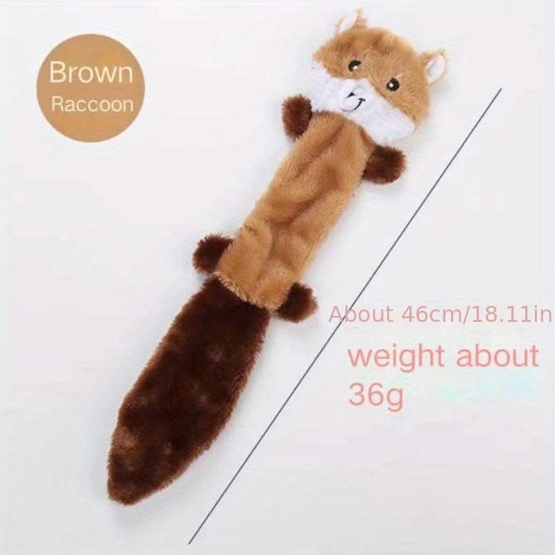 Plush Squeaky Fox Raccoon Squirrel Dog Toy