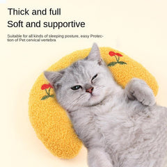 Cat Shaped U Plush Pillow For Deep Sleep Pet Soft Cushion