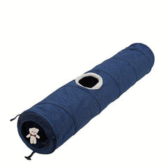 Foldable Cat Tunnel Toy 2 Way Canvas Tunnel with Hanging Ball