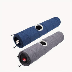 Foldable Cat Tunnel Toy 2 Way Canvas Tunnel with Hanging Ball