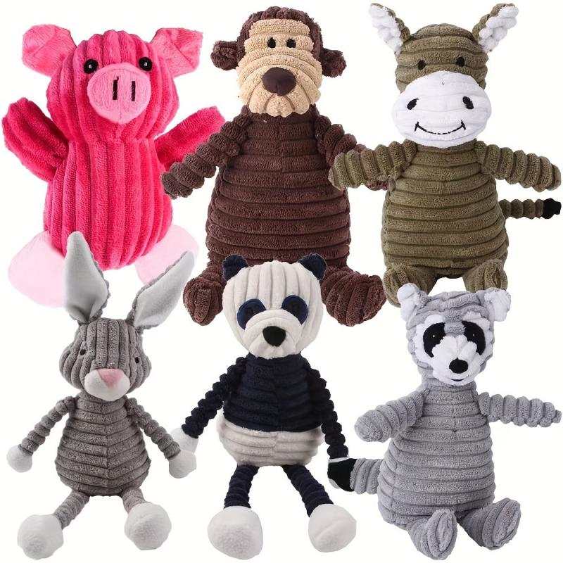 Durable Corduroy Dog Toys with Squeakers