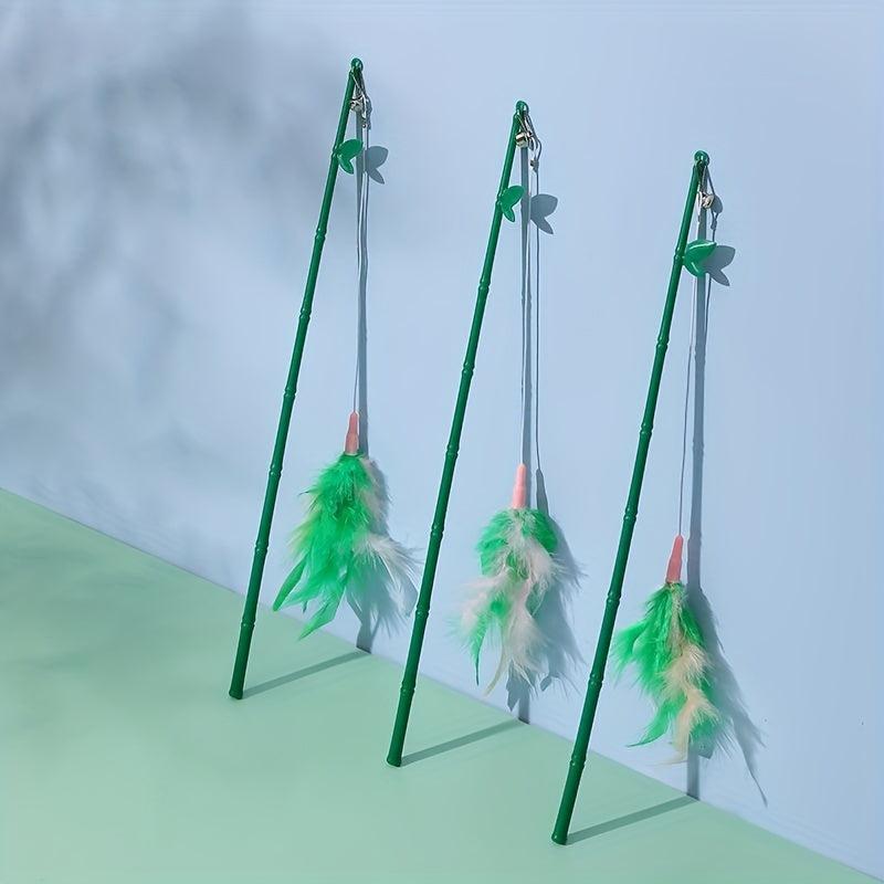 Bamboo Stick Cat Teaser Toy Feather Cat Toy