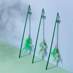 Bamboo Stick Cat Teaser Toy Feather Cat Toy