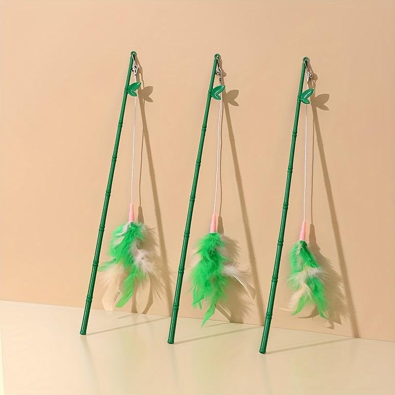 Bamboo Stick Cat Teaser Toy Feather Cat Toy