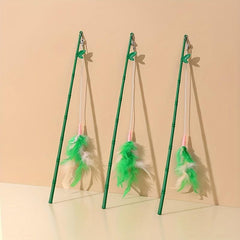 Bamboo Stick Cat Teaser Toy Feather Cat Toy