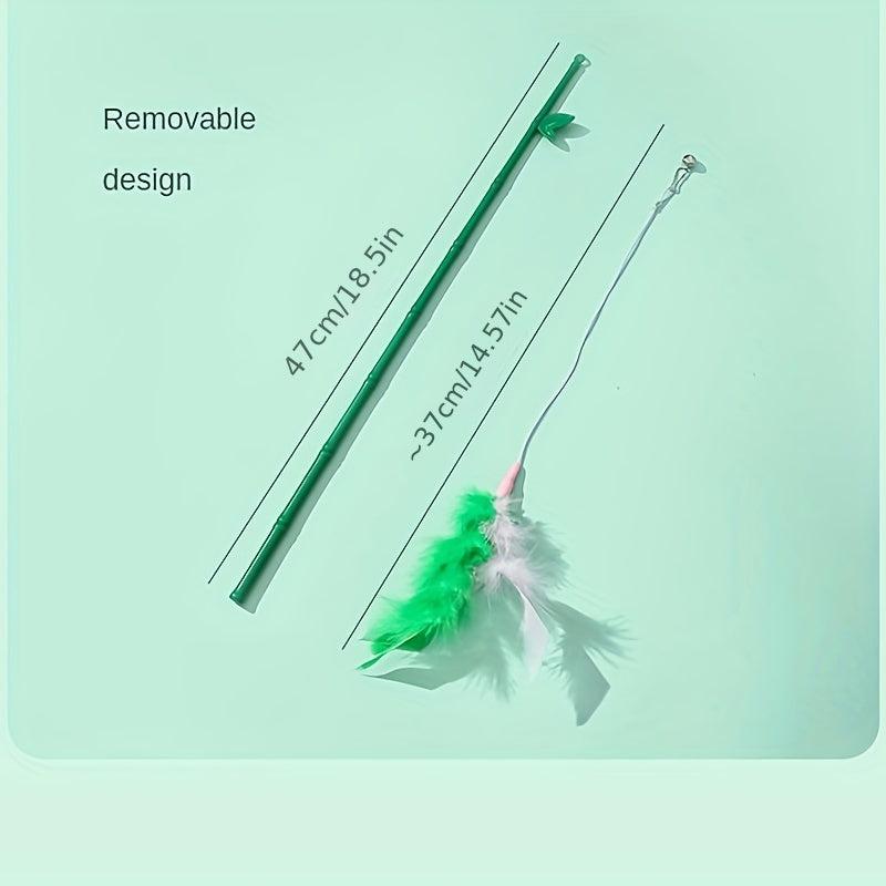 Bamboo Stick Cat Teaser Toy Feather Cat Toy
