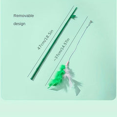 Bamboo Stick Cat Teaser Toy Feather Cat Toy