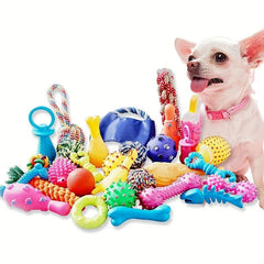 Interactive Squeaky Dog Toy Set - Tough Chewers
