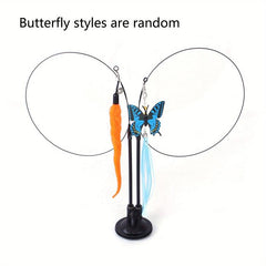 Suction Cup Cat Teaser Stick Double Rods Funny Cat Playing Toys