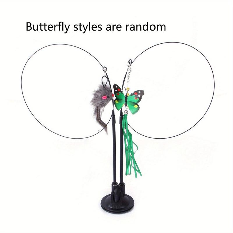 Suction Cup Cat Teaser Stick Double Rods Funny Cat Playing Toys