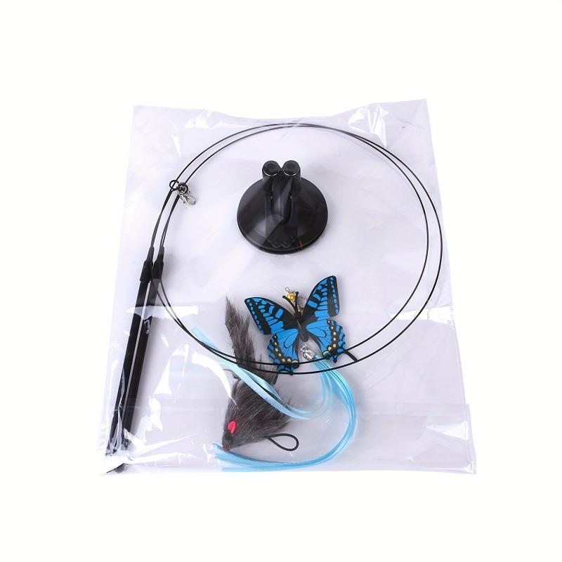 Suction Cup Cat Teaser Stick Double Rods Funny Cat Playing Toys