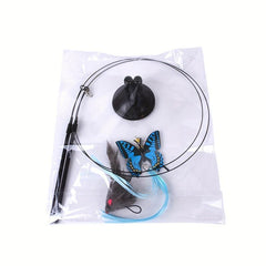 Suction Cup Cat Teaser Stick Double Rods Funny Cat Playing Toys
