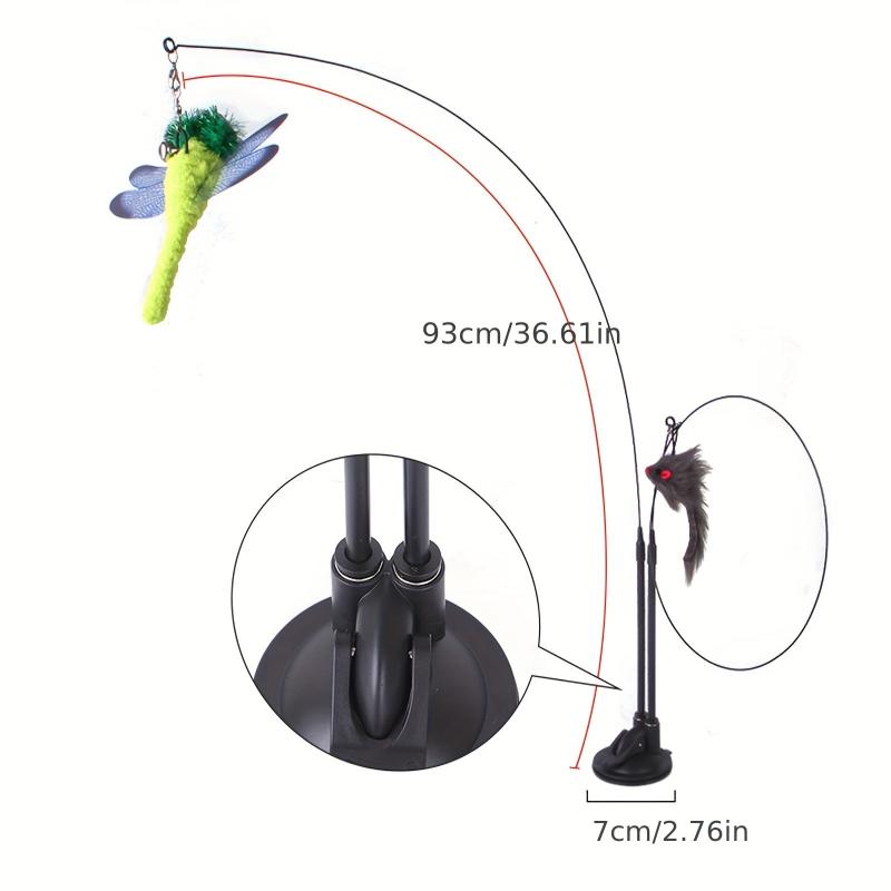Suction Cup Cat Teaser Stick Double Rods Funny Cat Playing Toys
