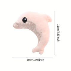 Interactive Cat Toy Durable Dolphin Plush for Play and Chew
