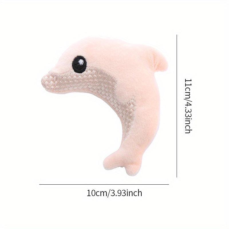 Interactive Cat Toy Durable Dolphin Plush for Play and Chew