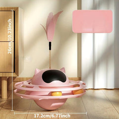 Pet Tumbler Cat Teaser Toy with Feathers
