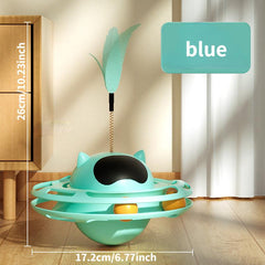 Pet Tumbler Cat Teaser Toy with Feathers