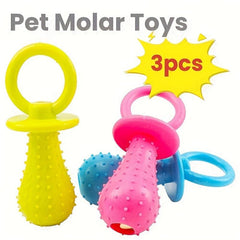 3pcs Rubber Pacifier Puppy Dog Chewing Molar Toy For Dog Training Pet Supplies