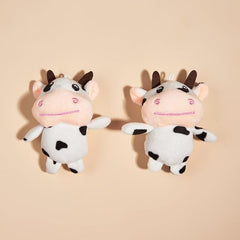 Cow Plush Keychain for Dogs, Soft and Durable Stuffed Animal Toy
