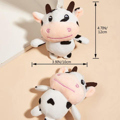 Cow Plush Keychain for Dogs, Soft and Durable Stuffed Animal Toy
