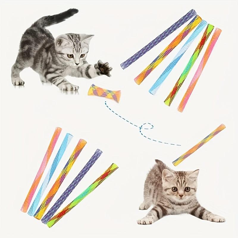Colorful Cat Tube Spring Toy for Indoor Cats