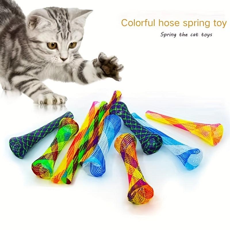 Colorful Cat Tube Spring Toy for Indoor Cats