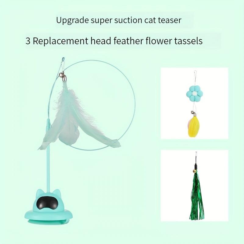 Cat Chew Stick With Bell Suction Cup Long Rod Stick