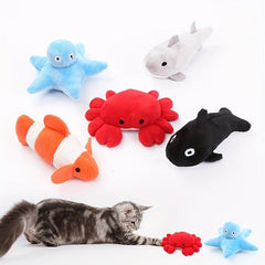 Ocean Series Plush Chew Toys for Cats