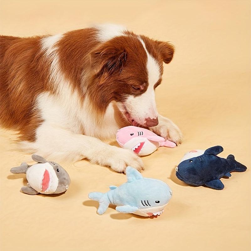 Shark Pet Grinding Teeth Squeaky Plush Toy for Dogs