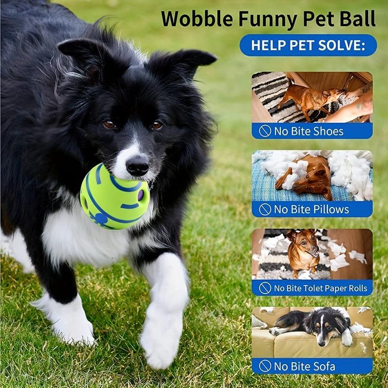 Durable Dog Ball Toy for Grinding Teeth and Interactive Play with Sound