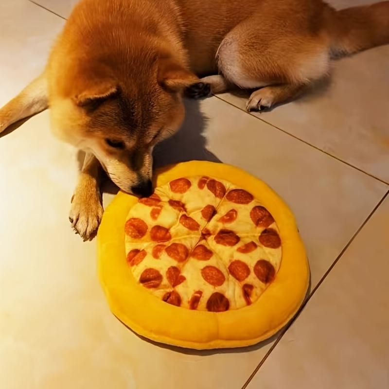 Pizza Pet Squeaky Plush Chew Toy for Dog