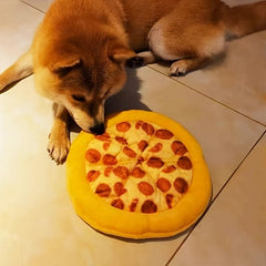 Pizza Pet Squeaky Plush Chew Toy for Dog