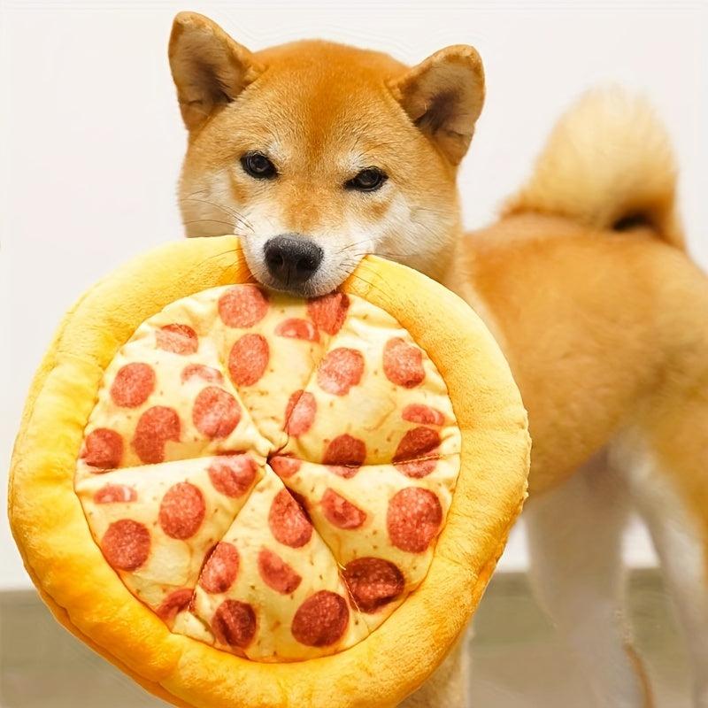 Pizza Pet Squeaky Plush Chew Toy for Dog