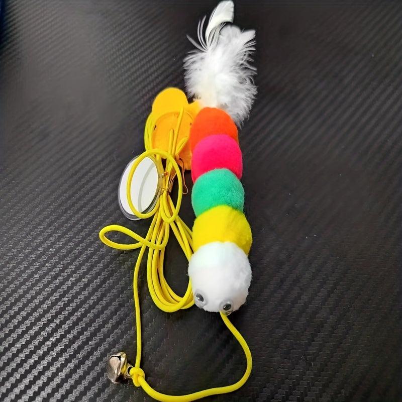 Interactive Cat Toy with Feather Bell and Elastic Rope