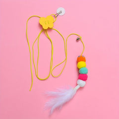 Interactive Cat Toy with Feather Bell and Elastic Rope