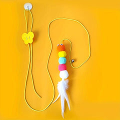 Interactive Cat Toy with Feather Bell and Elastic Rope