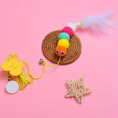 Interactive Cat Toy with Feather Bell and Elastic Rope