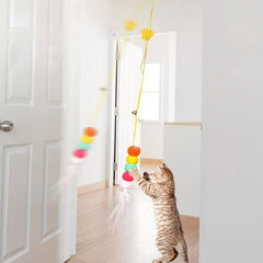 Interactive Cat Toy with Feather Bell and Elastic Rope