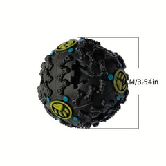 Interactive Dog Ball Toy Training Teeth Cleaning Squeaky Ball Food Dispenser