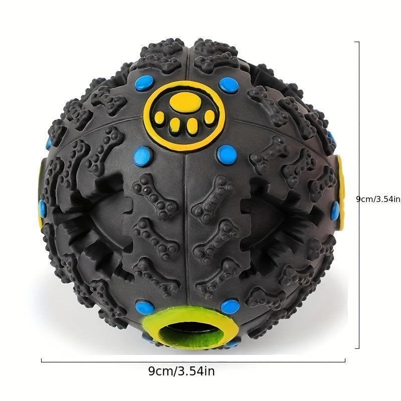 Interactive Dog Ball Toy Training Teeth Cleaning Squeaky Ball Food Dispenser