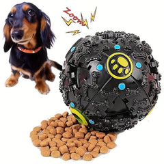 Interactive Dog Ball Toy Training Teeth Cleaning Squeaky Ball Food Dispenser