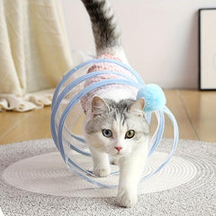 Foldable S Shaped Cat Tunnel Interactive Play Training Perfect Pet Toy Cats